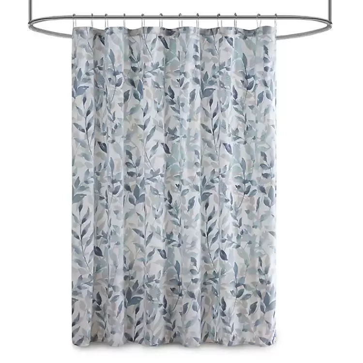 Blue Botanical Microfiber Shower Curtain>Kirklands Home Fashion