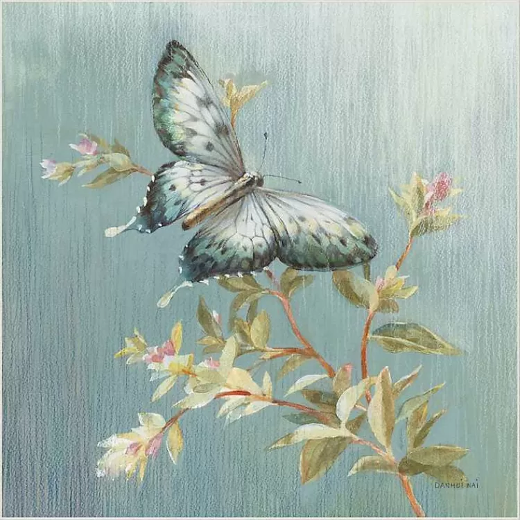 Blue Butterfly Framed Canvas Art Print>Kirklands Home Cheap
