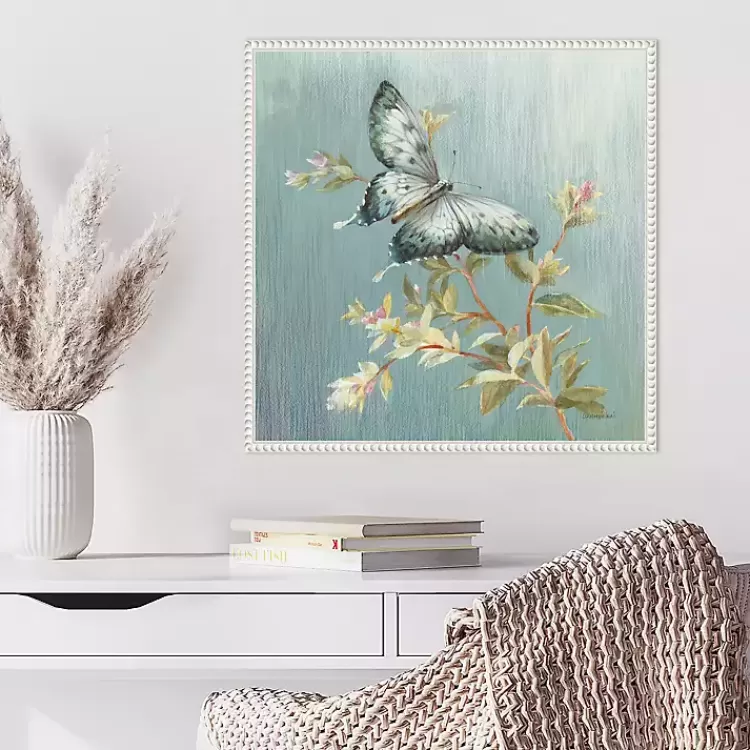 blue_butterfly_framed_canvas_art_print_5.webp Blue Butterfly Framed Canvas Art Print>Kirklands Home Cheap