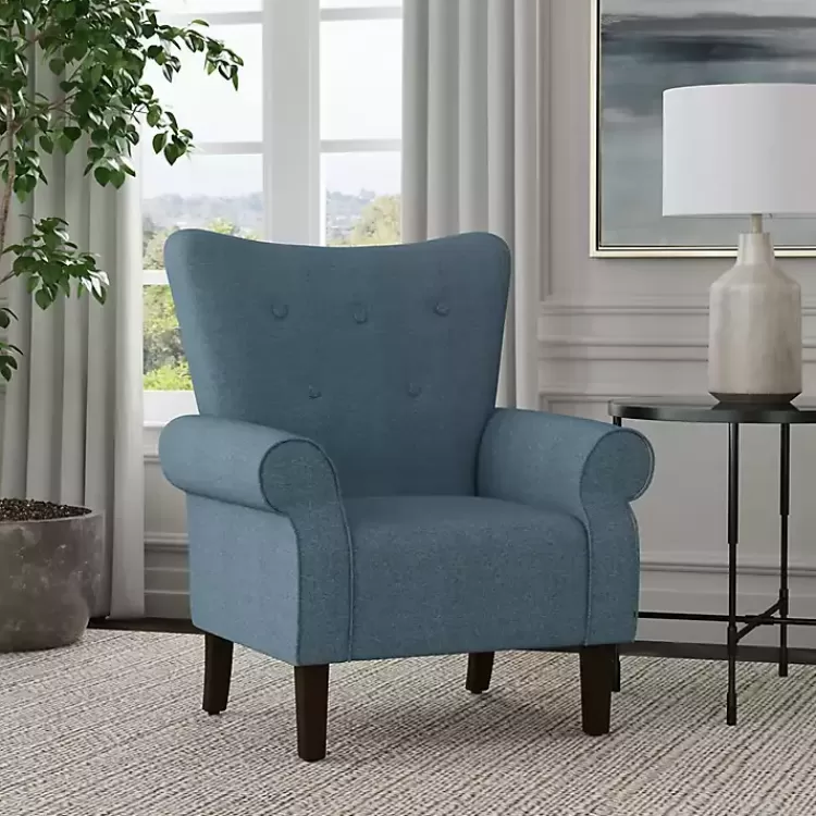 Button-Tufted Rolled Arm Accent Chair>Kirklands Home Store