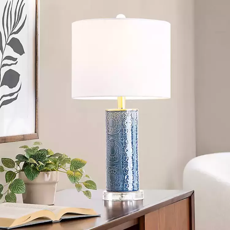 blue_ceramic_embossed_spiro_table_lamp_6.webp Blue Ceramic Embossed Spiro Table Lamp>Kirklands Home Flash Sale