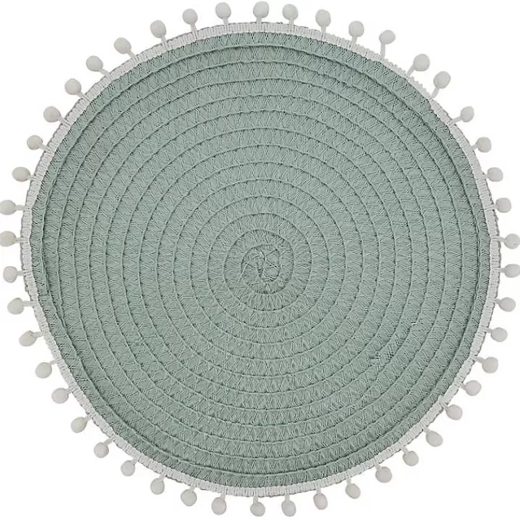 blue_circular_pom_pom_placemats_set_of__2.webp Circular Pom Pom Placemats, Set of 4>Kirklands Home Cheap