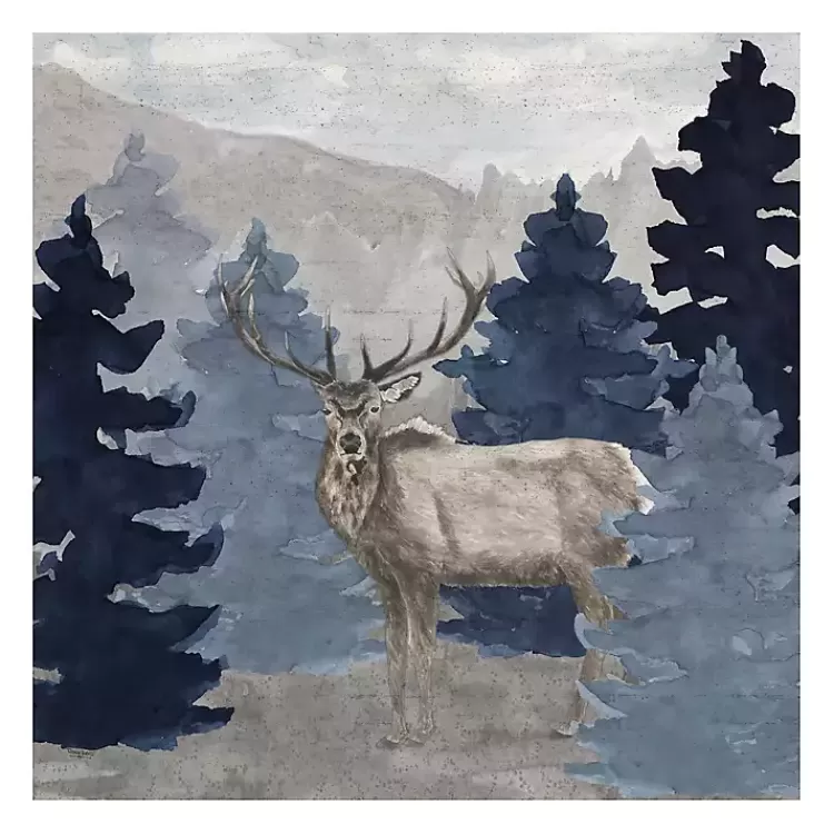 Blue Cliff Mountains Elk III Canvas Art Print>Kirklands Home Cheap