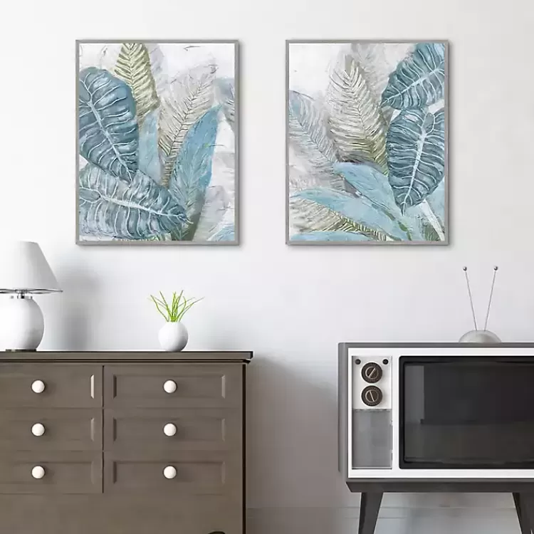 blue_coastal_leaves_i__ii_canvas_prints_set_of__2.webp Blue Coastal Leaves I & II Canvas Prints, Set of 2>Kirklands Home Fashion