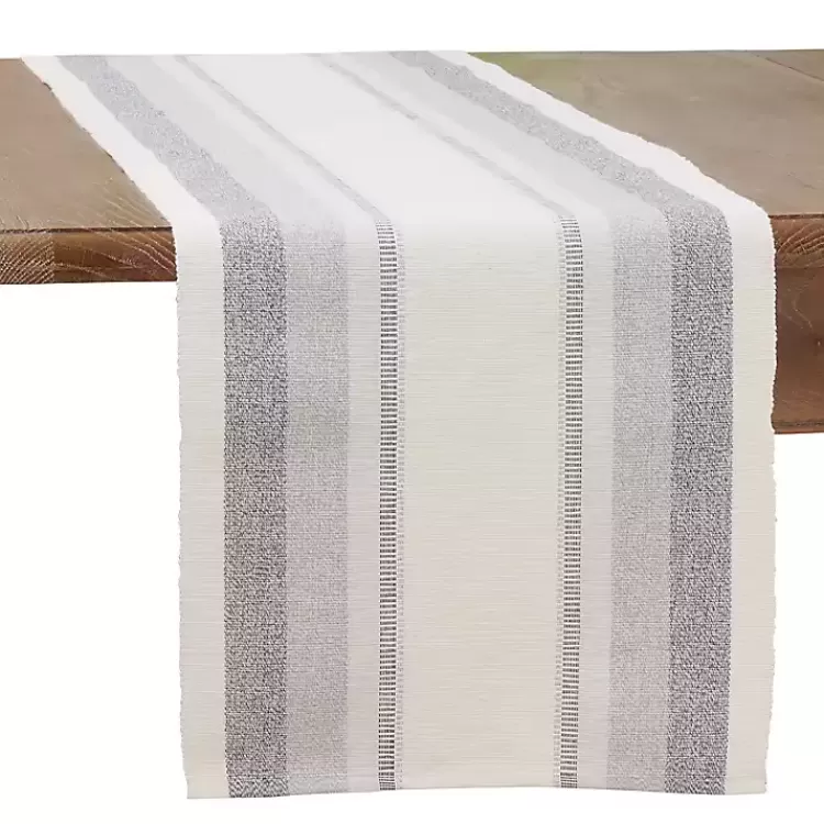 Coastal Ribbed Striped Table Runner>Kirklands Home New