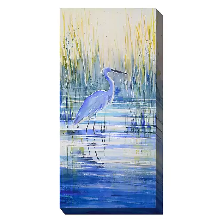 Blue Crane Outdoor Canvas Art Print, 24x48 in.>Kirklands Home New
