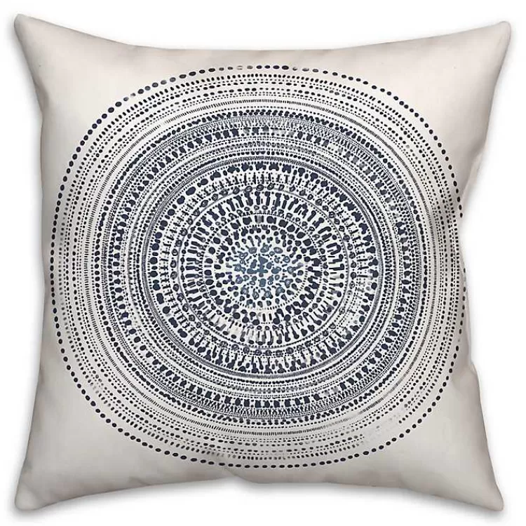 Blue Dash Circle Pattern Outdoor Pillow>Kirklands Home Cheap