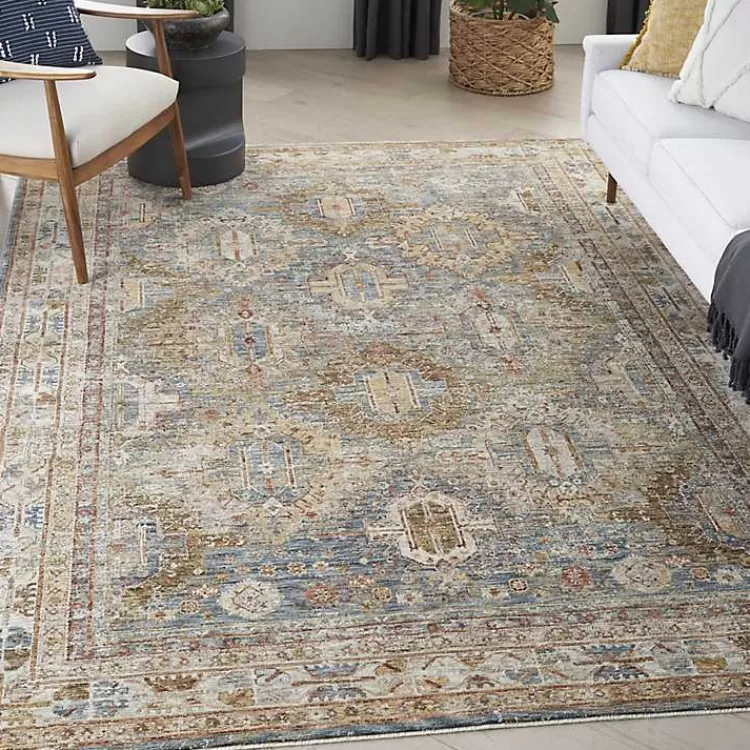 Blue Distressed Multi Medallion Area Rug, 5x7>Kirklands Home Best Sale