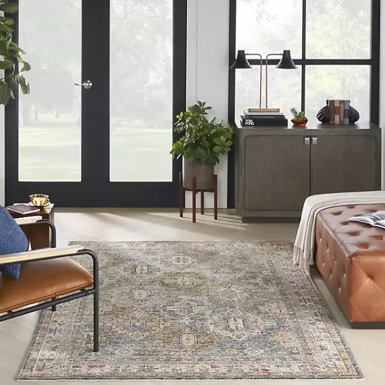blue_distressed_multi_medallion_area_rug_x_8.webp Blue Distressed Multi Medallion Area Rug, 5x7>Kirklands Home Best Sale
