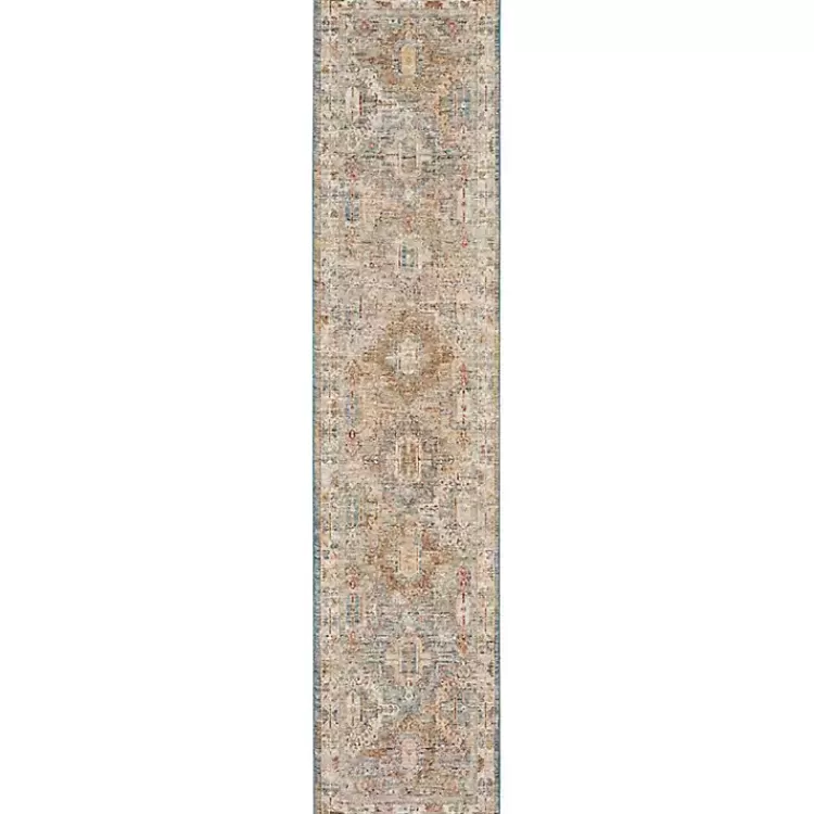Blue Distressed Medallion Runner, 2x10>Kirklands Home Flash Sale