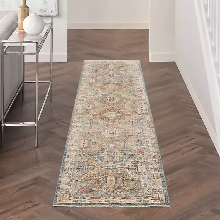Blue Distressed Medallion Runner, 2x10>Kirklands Home Flash Sale