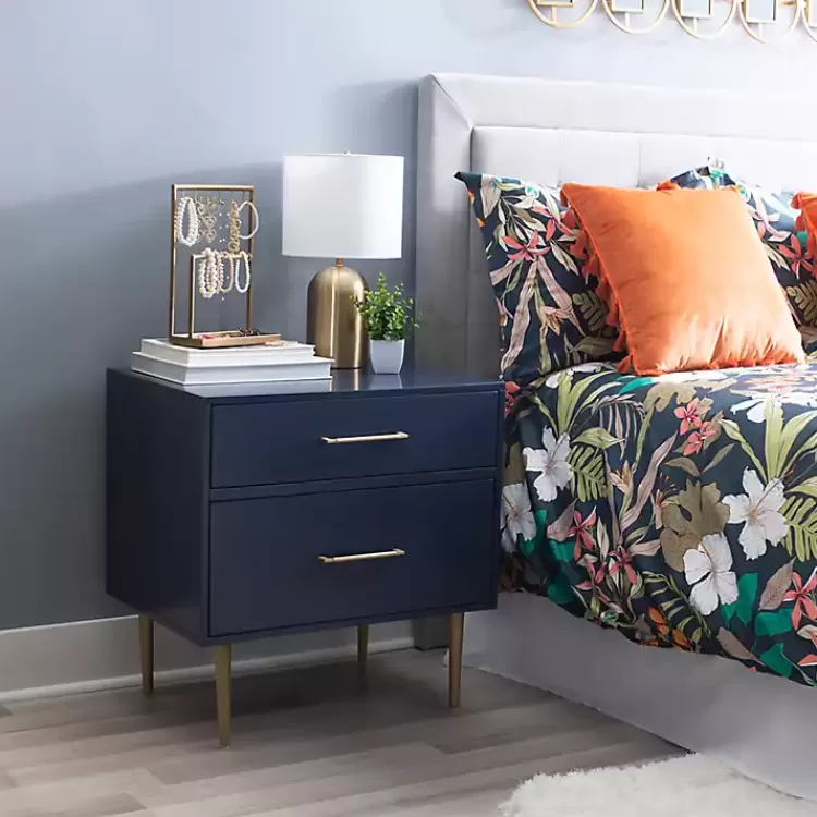 2-Drawer Nightstand with Gold Hardware>Kirklands Home Clearance