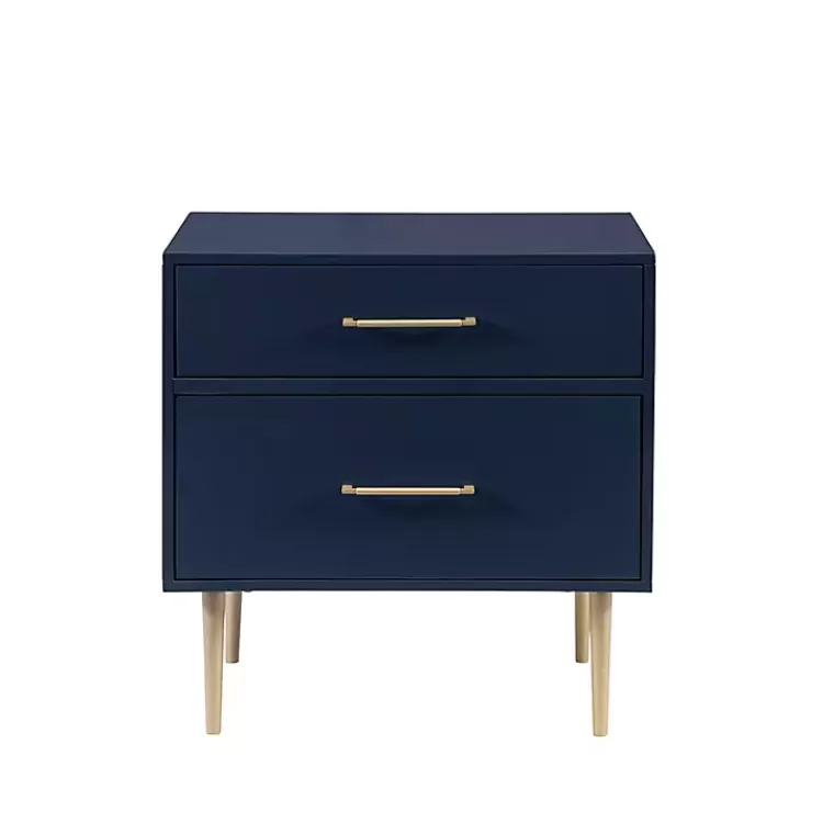 blue_drawer_nightstand_with_gold_hardware_4.webp 2-Drawer Nightstand with Gold Hardware>Kirklands Home Clearance
