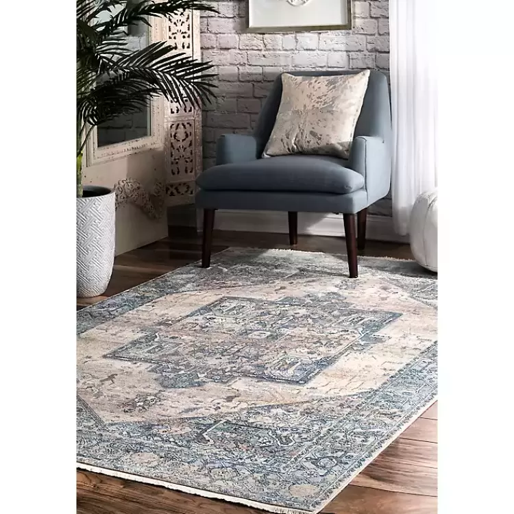 Blue Eli Medallion Fringe Area Rug, 5x8>Kirklands Home Best