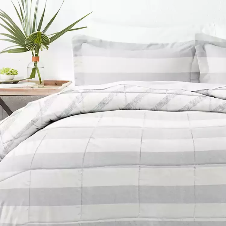 Blue Faded Stripe 3-pc. King Duvet Cover Set>Kirklands Home Best Sale