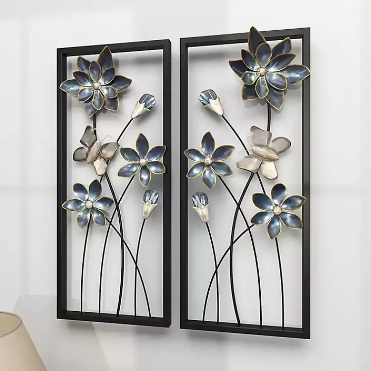 blue_floral_and_butterfly_wall_plaques_set_of__10.webp Blue Floral and Butterfly Wall Plaques, Set of 2>Kirklands Home Outlet