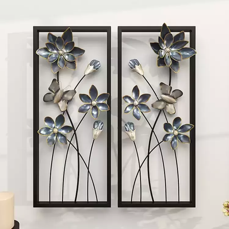 blue_floral_and_butterfly_wall_plaques_set_of__9.webp Blue Floral and Butterfly Wall Plaques, Set of 2>Kirklands Home Outlet