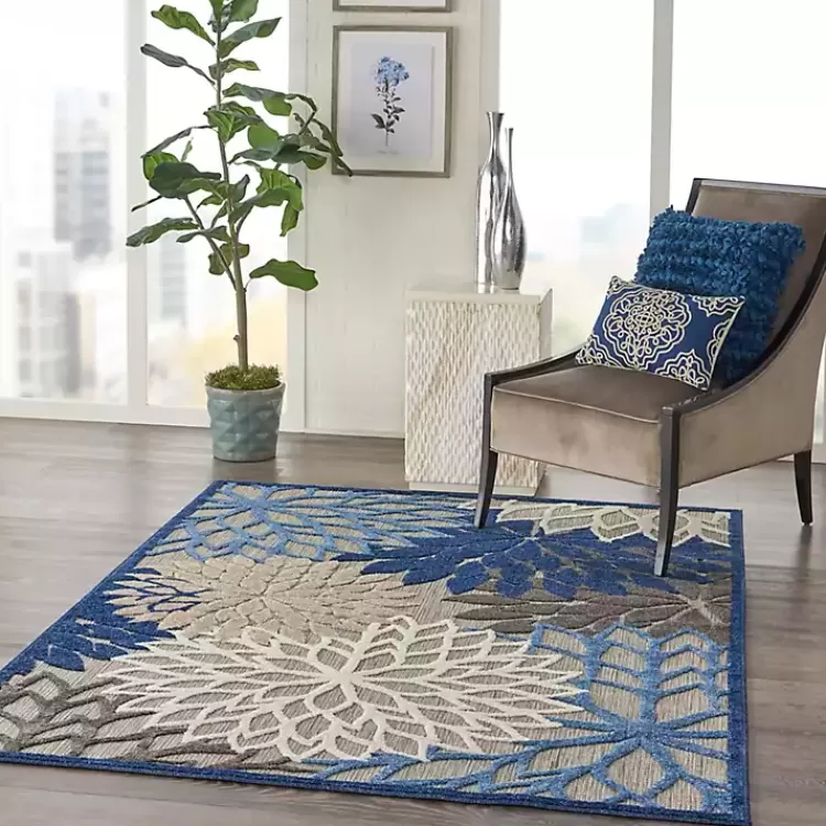 blue_floral_burst_outdoor_area_rug_x_7.webp Blue Floral Burst Outdoor Area Rug, 6x9>Kirklands Home Store