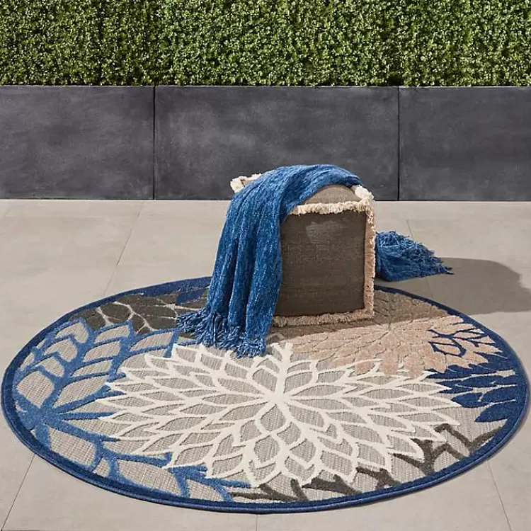blue_floral_burst_round_outdoor_area_rug_x_5.webp Blue Floral Burst Round Outdoor Area Rug, 5x5>Kirklands Home Best Sale