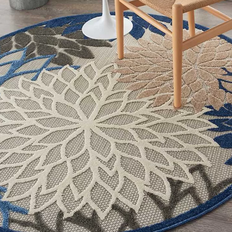 blue_floral_burst_round_outdoor_area_rug_x_6.webp Blue Floral Burst Round Outdoor Area Rug, 5x5>Kirklands Home Best Sale