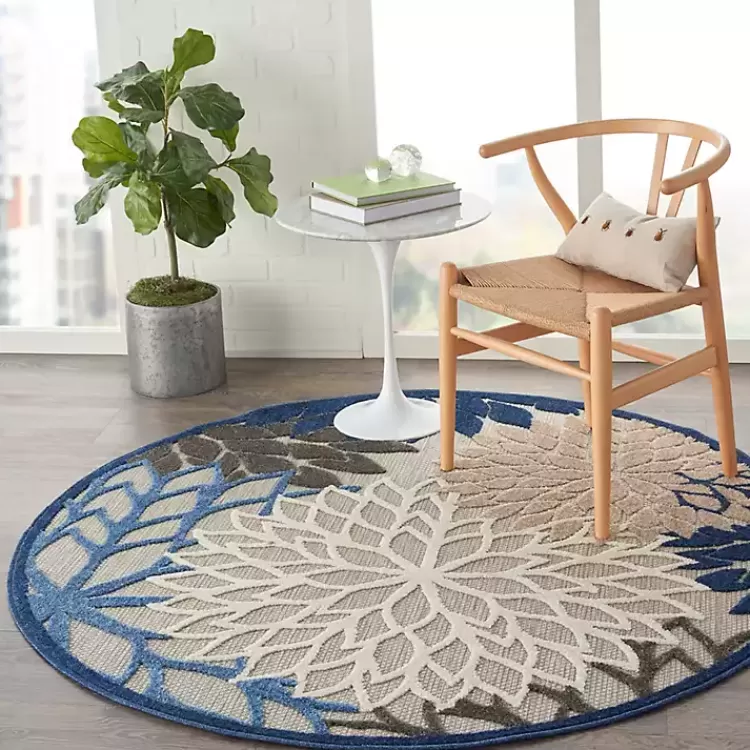 blue_floral_burst_round_outdoor_area_rug_x_7.webp Blue Floral Burst Round Outdoor Area Rug, 5x5>Kirklands Home Best Sale