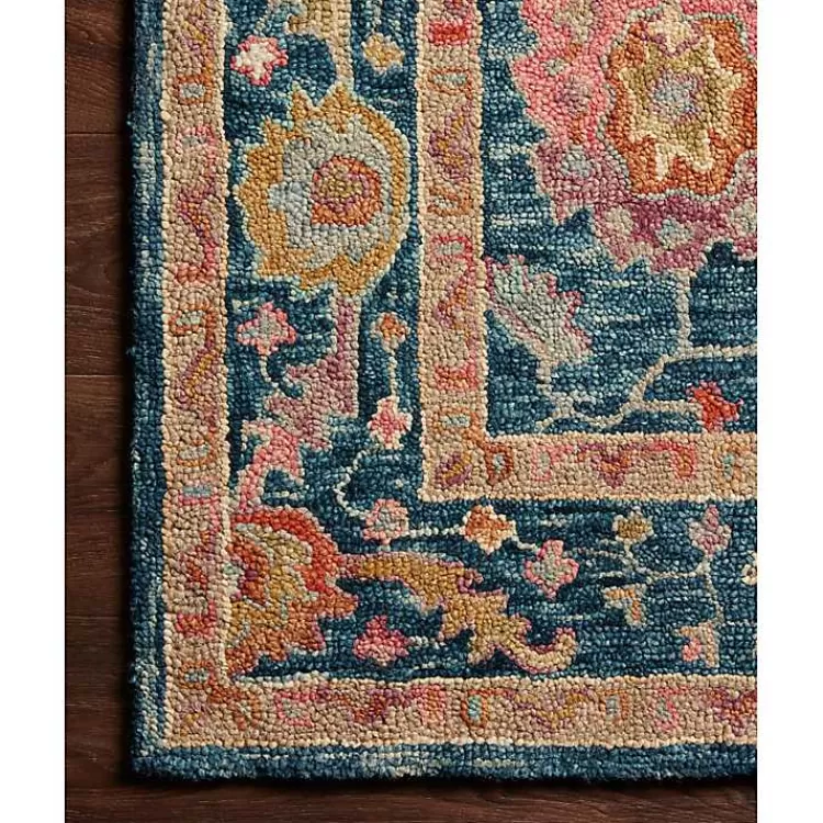 Blue Floral Fernanda Wool Area Rug, 5x7>Kirklands Home Store