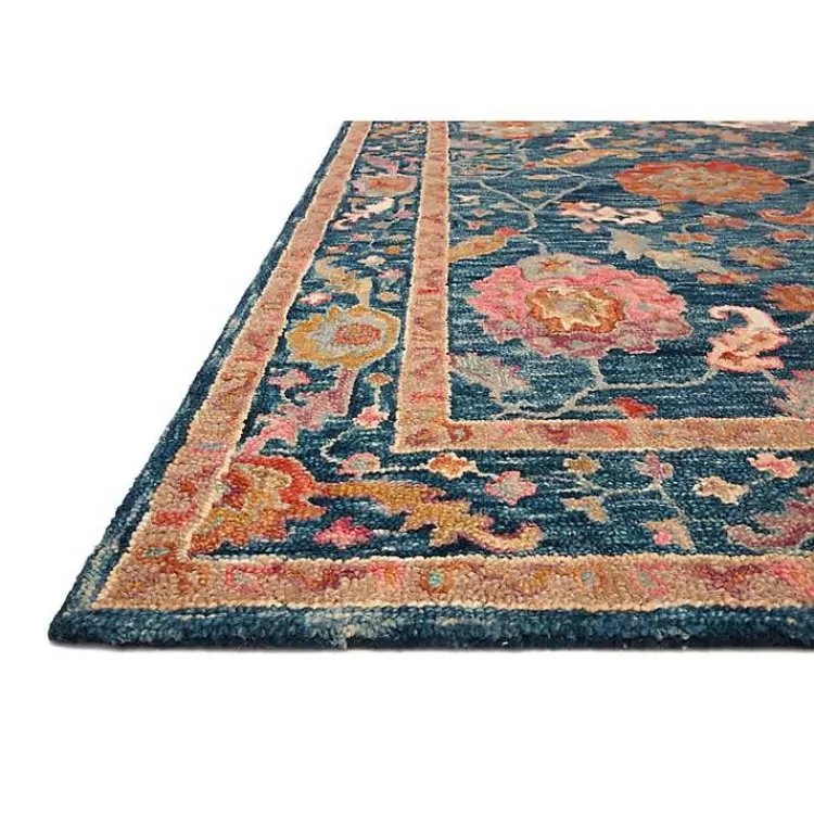 blue_floral_fernanda_wool_area_rug_x_2.webp Blue Floral Fernanda Wool Area Rug, 5x7>Kirklands Home Store