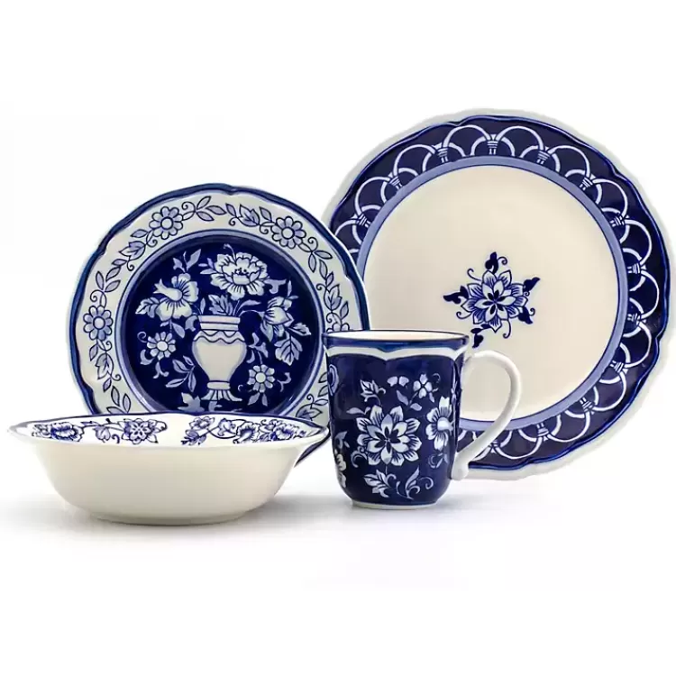 Blue Floral Hand Painted 16-pc. Dinnerware Set>Kirklands Home Store