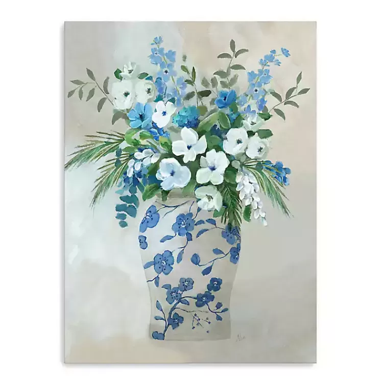 Blue Floral Jar Canvas Art Print>Kirklands Home Clearance