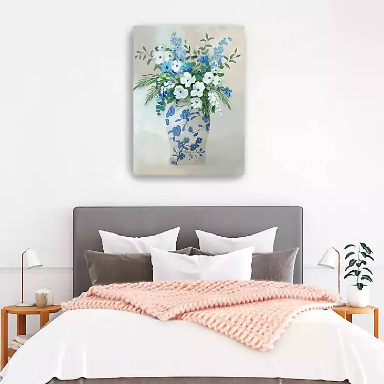 Blue Floral Jar Canvas Art Print>Kirklands Home Clearance