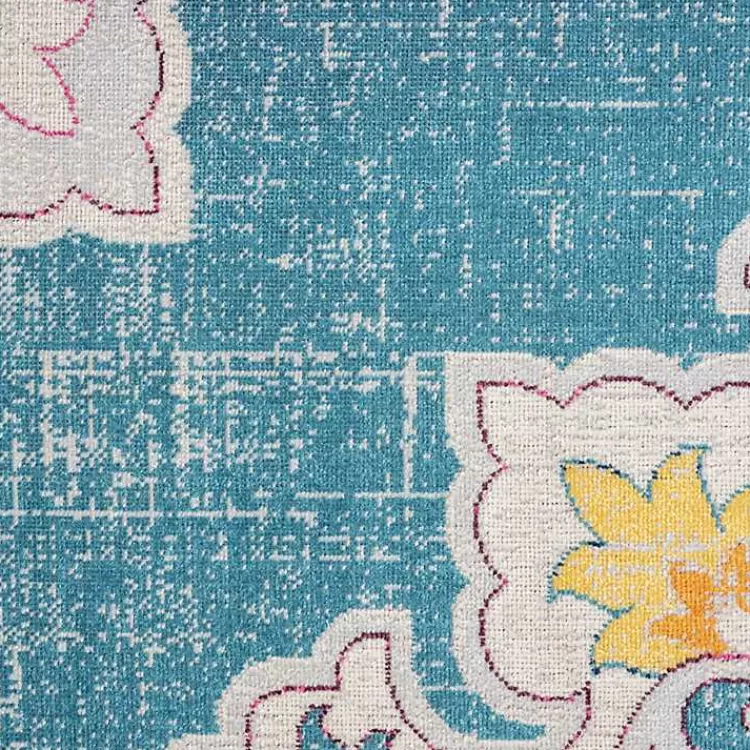 Blue Floral Medallion Outdoor Area Rug, 7x9>Kirklands Home Hot