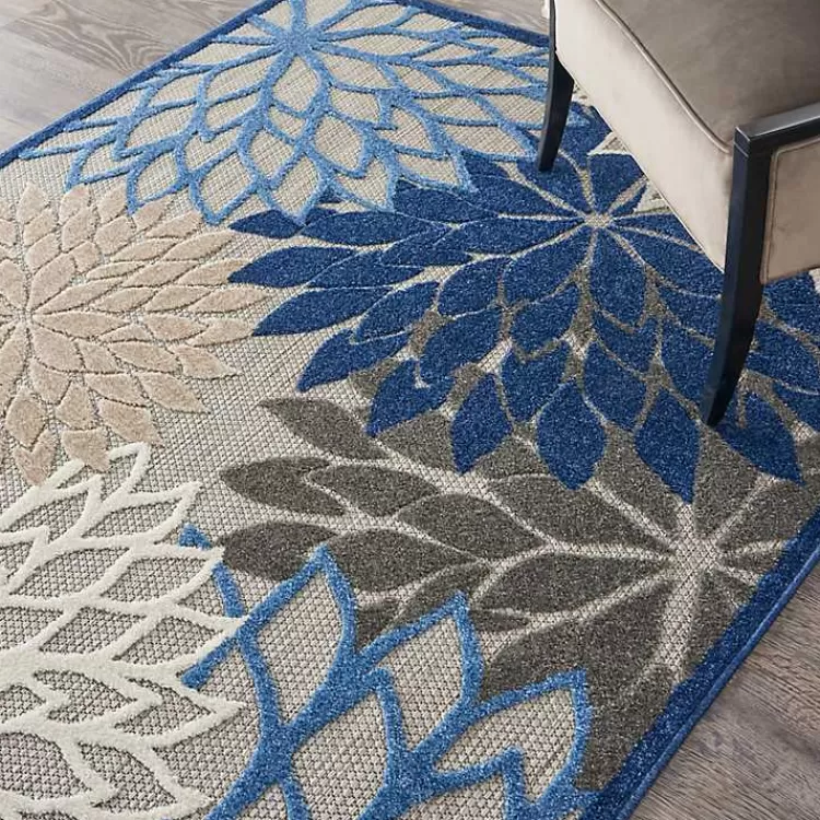 blue_floral_outdoor_area_rug_x_6.webp Blue Floral Outdoor Area Rug, 5x7>Kirklands Home New