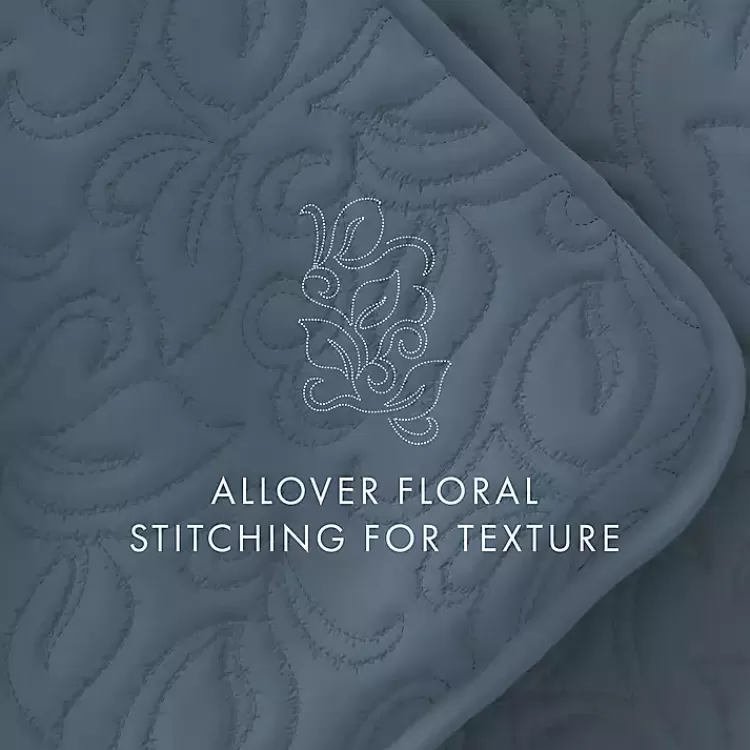 blue_floral_stitch_pc_queen_quilt_set_8.webp Floral Stitch 3-pc. Queen Quilt Set>Kirklands Home Best
