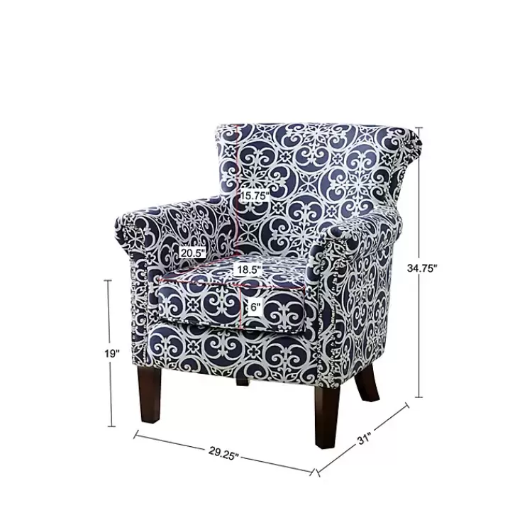 blue_fretwork_accent_club_chair_5.webp Fretwork Accent Club Chair>Kirklands Home Clearance