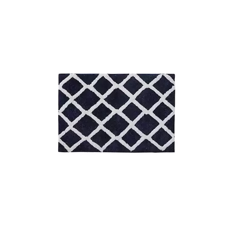 Blue Geometric Pattern Reversible Bath Mat, 34 in.>Kirklands Home Best