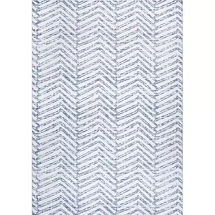 Blue Geometric Pattern Washable Area Rug, 4x6>Kirklands Home Outlet