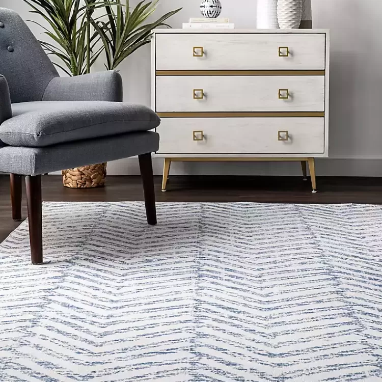 blue_geometric_pattern_washable_area_rug_x_2.webp Blue Geometric Pattern Washable Area Rug, 4x6>Kirklands Home Outlet