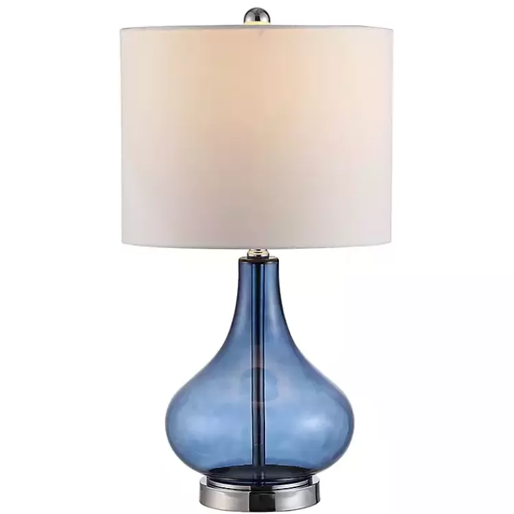 Blue Glass Curved Brooks Table Lamp>Kirklands Home Best