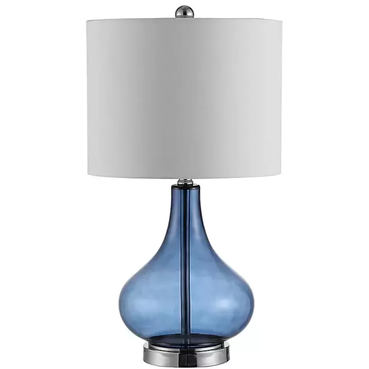 Blue Glass Curved Brooks Table Lamp>Kirklands Home Best
