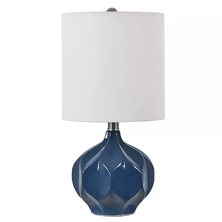 Blue Glazed Geometric Table Lamp>Kirklands Home Online