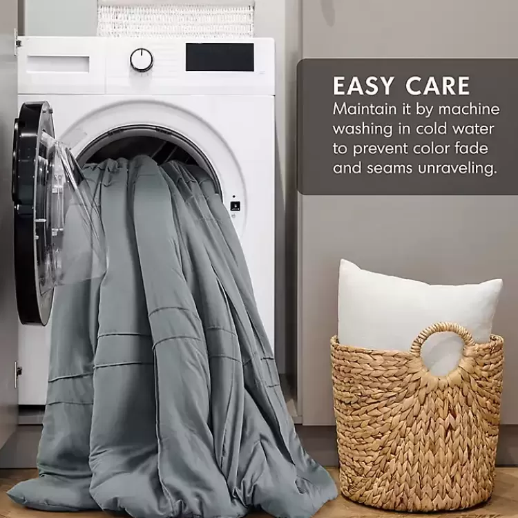 blue_gray_pleated_grid_pc_king_comforter_set_5.webp Gray Pleated Grid 3-pc. King Comforter Set>Kirklands Home Sale