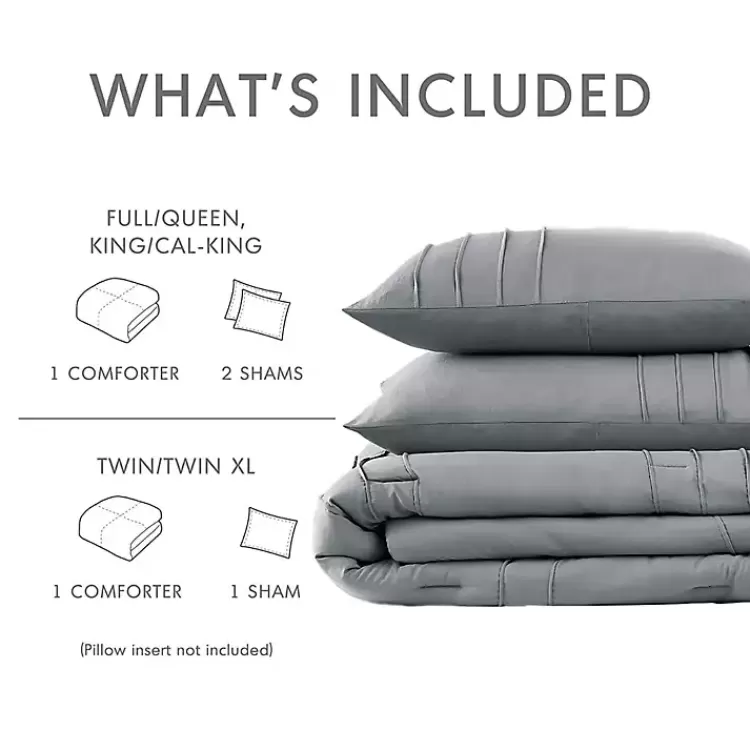 blue_gray_pleated_grid_pc_king_comforter_set_6.webp Gray Pleated Grid 3-pc. King Comforter Set>Kirklands Home Sale