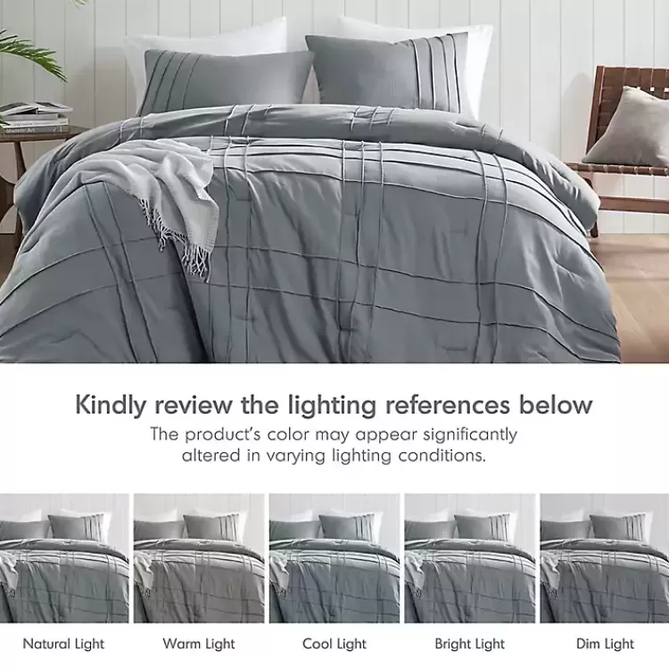 blue_gray_pleated_grid_pc_king_comforter_set_7.webp Gray Pleated Grid 3-pc. King Comforter Set>Kirklands Home Sale