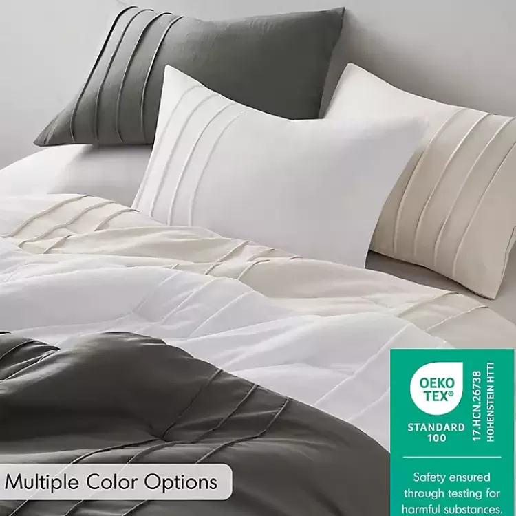 blue_gray_pleated_grid_pc_queen_comforter_set_8.webp Gray Pleated Grid 3-pc. Queen Comforter Set>Kirklands Home Flash Sale