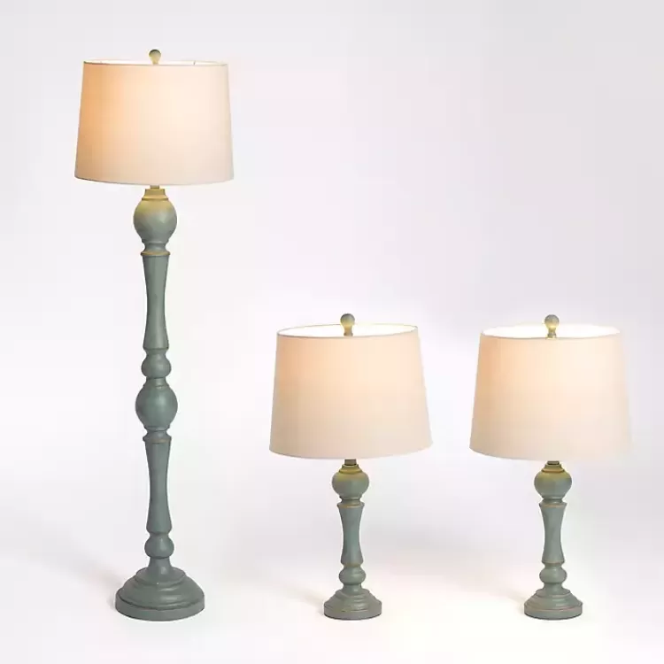 blue_green_distressed_set_of_three_lamps_2.webp Green Distressed Set of Three Lamps>Kirklands Home Cheap
