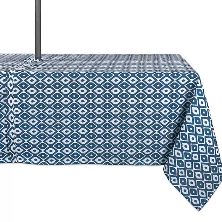 Blue Ikat Outdoor Tablecloth with Zipper>Kirklands Home Online