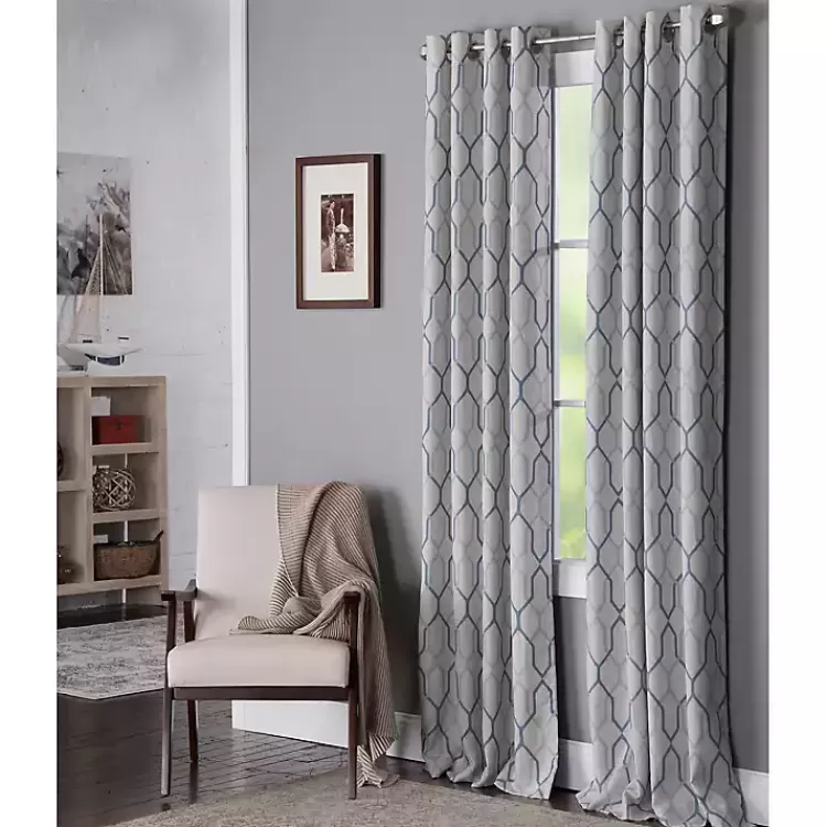 blue_interlock_single_curtain_panel__in_2.webp Blue Interlock Single Curtain Panel, 84 in.>Kirklands Home Discount