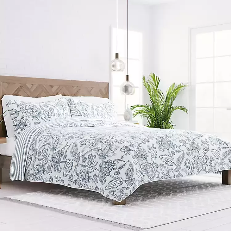 Blue Jacobean Reversible 2-pc. Twin Quilt Set>Kirklands Home Shop