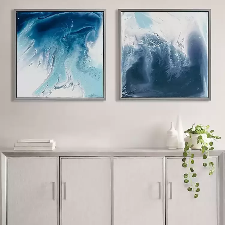 Blue Lagoon Framed Canvas Art Prints, Set of 2>Kirklands Home Flash Sale