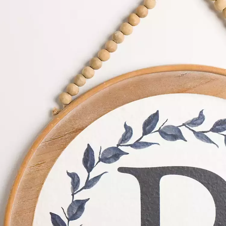 Blue Leaf Wreath Monogram R Wood Wall Plaque>Kirklands Home Online